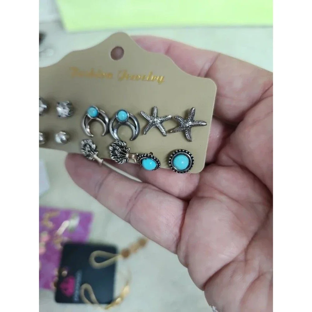Southwestern cowgirl rodeo 6 pr of earrings